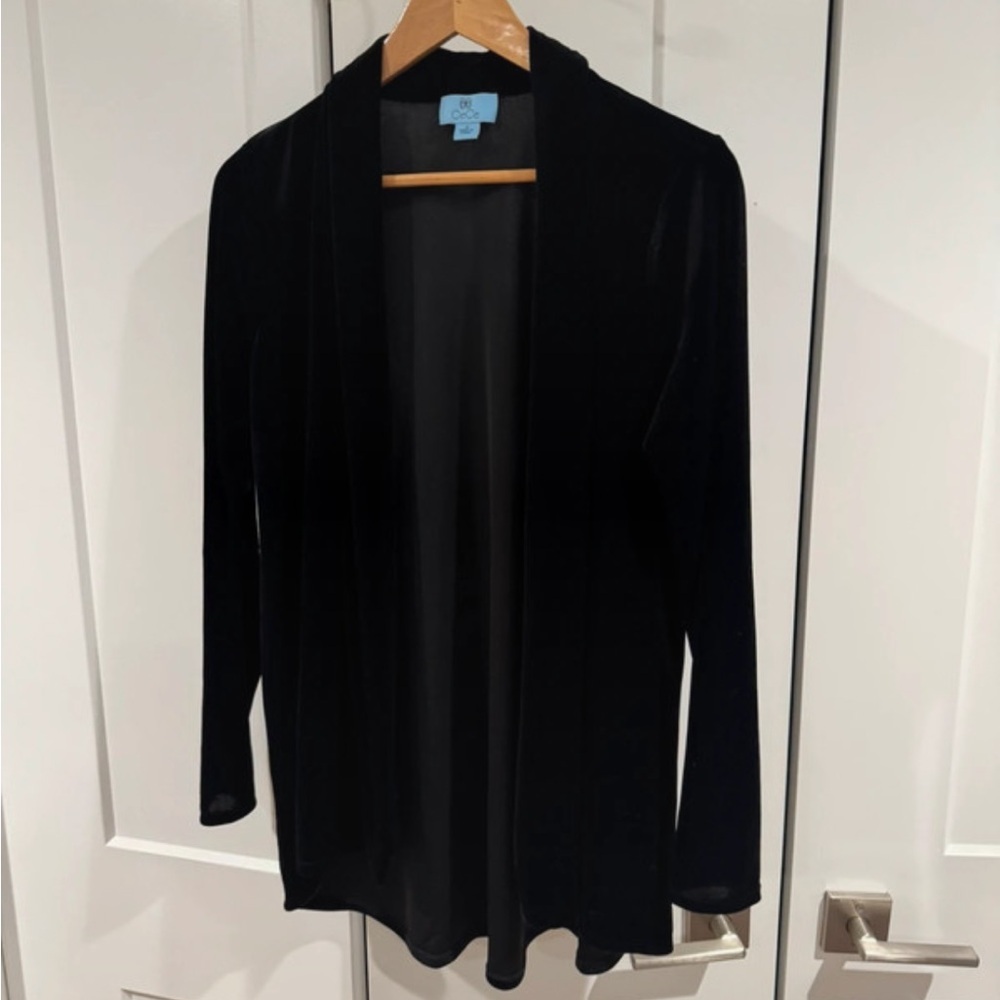 CeCe Black Velvet Cardigan